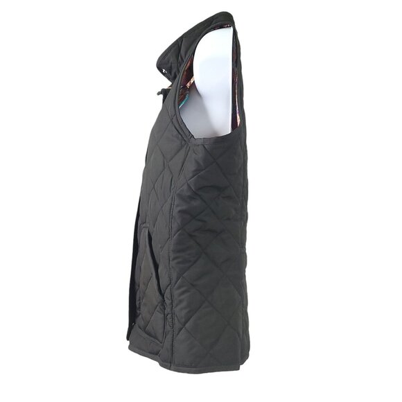 Lauren Ralph Lauren Puffer Vest Full Zip Snap Womens M Paisley Lining Sleeveless - Picture 3 of 10